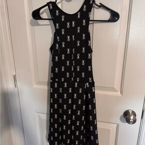 Black Pineapple Print Dress